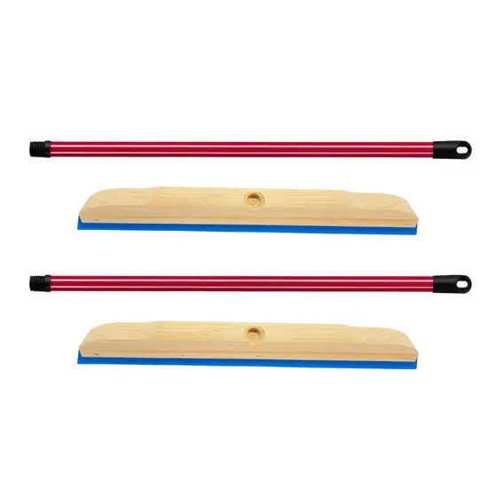 2 Rodos Madeira Duplo 40cm EVA Reforçado Com Cabo Puxa Seca Banheiro Cozinha Quintal Multiuso Oferta