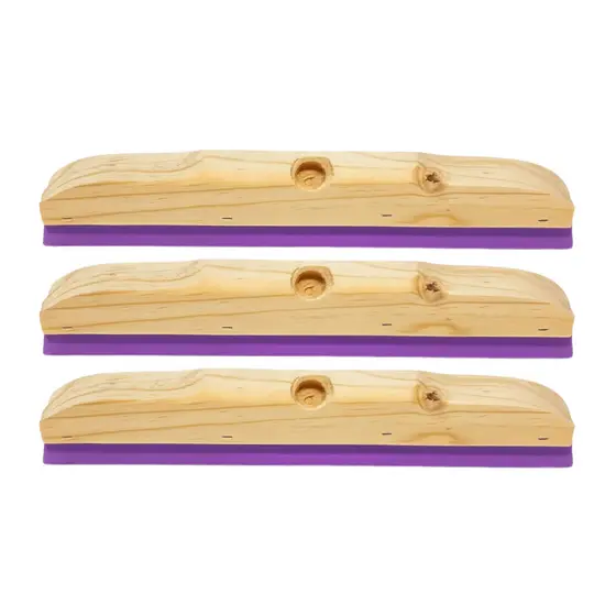3 Rodos Madeira Duplo 30cm EVA Reforçado Sem Cabo Puxa Seca Limpa Piso Banheiro Cozinha Box Multiuso