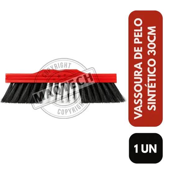 1 Vassoura Pelo Sintético 30cm Pequena Base Madeira Piso Liso Limpeza Doméstica Eficiente e Prática