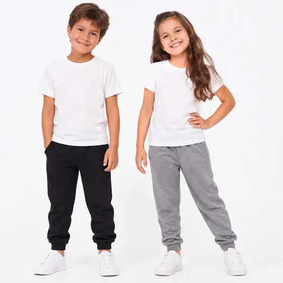 kit 2 calças infantil  moletom peluciado com punho roupa de frio tamanho do 1 ao 8