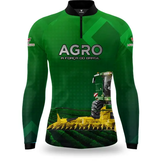 Camisa Agro Proteção Solar UV50 Matreiro Green Agropecuária