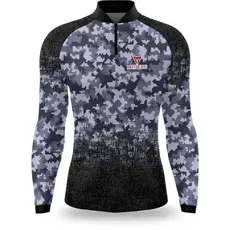 Camisa De Pesca Matreiro Camuflado Cinza Com Proteção Uv50 Envio Imediato