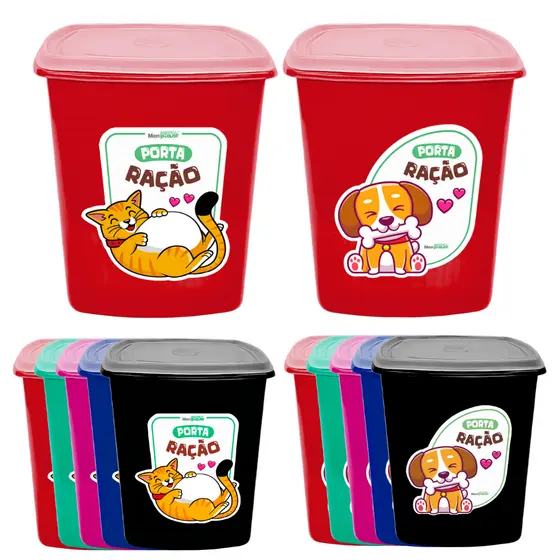 Porta Ração 6 litros Pote para Ração de Cães e Gatos