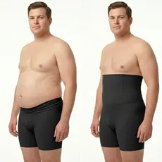 Cueca Cintura Alta Bermuda MASCULINA Cinta Modeladora  Compressão 4 Barbatanas
