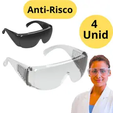 4 Unid Oculos De Proteção Epi Sobrepor Outro Oculos Medico Dentista Soldador Vidraceiro Enfermeiro Quimico