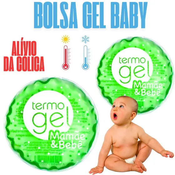 kit Bolsa Gel Baby Termogel Compressa Quente Fria Mamâe Bebê Alivio Cólica Dores Gases
