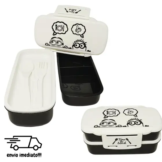 Marmita Lancheira Personalizada Minions Fitness C/Talher Infantil Adulta Feminina Masculina Envio Imediato