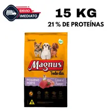 Ração Magnus Premium Todo Dia 15Kg Cães Adultos Pequeno Porte Sabor Carne e Frango