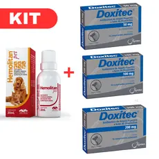 KIT HEMOLITAN PET 30 ML  + DOXITEC 50MG, 100MG E 200MG .