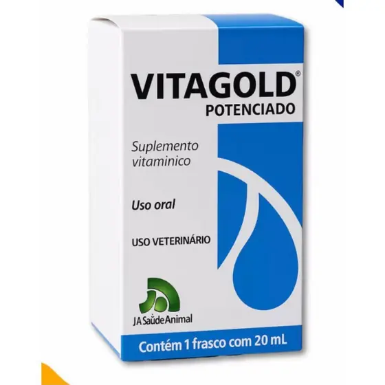 VITAGOLD POTENCIADO 20ML VITAMINA AVES CANTO PENAS SAÚDE SUPLEMENTO TORNEIO REPRODUÇÃO BELEZA AVES COLEIRO CANÁRIO PENAS