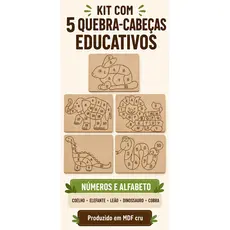 JOGO INFANTIL QUEBRA CABEÇA 5 UNIDADES