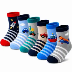 Meia Infantil Menino Kit 3 6 12 18 Pares Cano Médio Algodão Estampada Criança Escolar Confortável 2 a 10 Anos