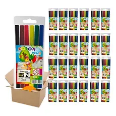 Kit Com  100 Estojos De Canetinha 6 Cores Hidrográfica