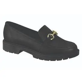 SAPATO MOCASSIM FEMININO LOAFER TRATORADO NAPA PRETO BEIRA RIO OFICIAL SUPER MACIO E CONFORTÁVEL