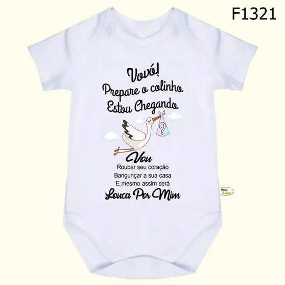 Body Bebê Frases Vovó Prepare o Colinho Estou Chegando SF1321