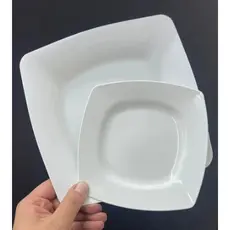 Kit C/10 Pratos Quadrado - 5 Refeição/Lanche e 5 Sobremesa Ideal para Eventos e Festa em geral