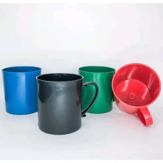 Kit 10 Caneca Escolar Plástica 400 ml Sortidas Copo com alça Multiuso