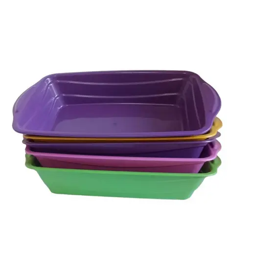 Bandeja Retangular Grande Multiuso Cozinha Pastel Porções Refeições 5 Und Coloridas
