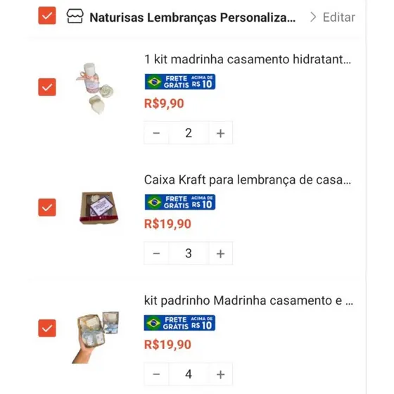 kit padrinhos e pais personalizado