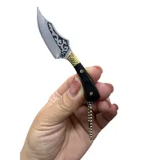 Mini Faca Mongol 9,5cm Cabeça C/bainha De Couro 1677
