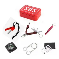 Kit Sobrevivência De Emergência 7 Em 1 Sos Camping Trilha