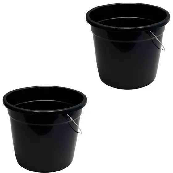 2 Baldes Plástico Grande 15 Litros com Alça Reforçada Resistência, Durabilidade Multiuso Doméstico