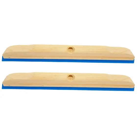 2 Rodos Madeira Duplo 40cm EVA Reforçado Sem Cabo Puxa Seca Limpa Piso Banheiro Cozinha Box Multiuso