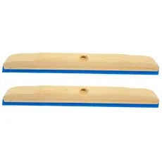 2 Rodos Madeira Duplo 40cm EVA Reforçado Sem Cabo Puxa Seca Limpa Piso Banheiro Cozinha Box Multiuso