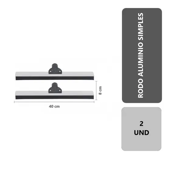 Kit 2 Rodos Alumínio 40cm EVA Simples Sem Cabo – Leve, Resistente e Eficiente para Limpeza Doméstica