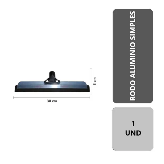 1 Rodo Alumínio 30cm EVA Simples Sem Cabo – Leve, Resistente e Eficiente para Limpeza Doméstica