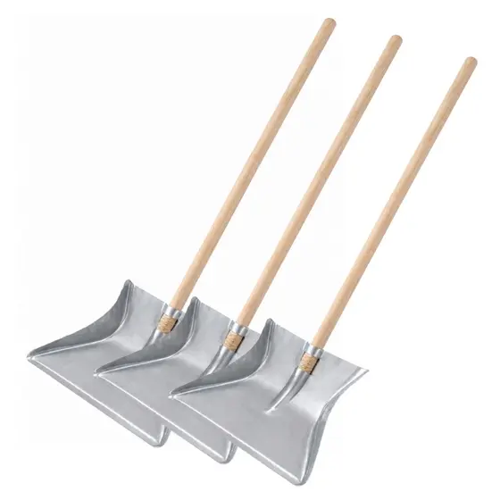Kit 3 Pás de Lixo Aço Galvanizado Reforçada Cabo Longo Grande Limpeza Doméstica Profissional Durável