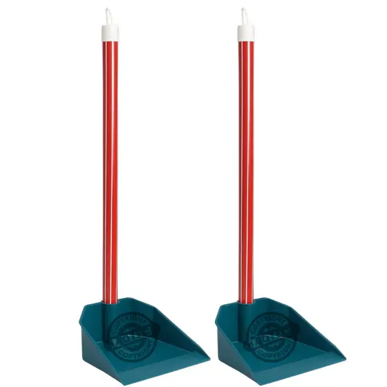Kit 2 Pá De Lixo Coletora Grande Reforçada Tipo Noviça Com Cabo Longo Pazinha Doméstica Multiuso