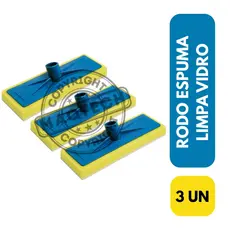Kit 3 Rodo Esponja Espuma Macia Limpeza Leve Multiuso Sem Cabo Mop Limpa Vidro Piso Porcelanato Casa