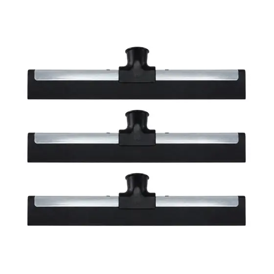 3 Rodos Metal Duplo 30cm EVA Reforçado Puxa Seca Limpa Piso Porcelanato Banheiro Sem Cabo Multiuso