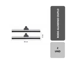 2 Rodos Alumínio Duplo 40cm EVA Flexível Sem Cabo Limpa Piso Porcelanato Banheiro Cozinha Multiuso