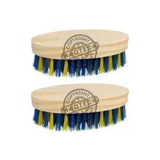 2 Escovas Oval Multiuso Base Madeira Cerdas Firmes Limpeza Pesada Tênis Roupa Tapete Lavanderia Casa