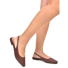 Slingback Sapatilha Mania De Mulher Bico Fino Santorine Oliva