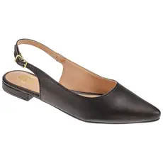 Slingback Sapatilha Bico Fino Santorine Preto - Mania De Mulher