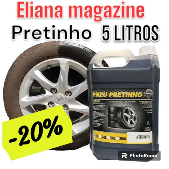 Limpa Pneus Pretinho 5 Litros Embalagem Econômica GITANES