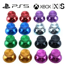 Par de Capa Botão Analógico de Metal Aluminio para Controles Dualsense PS5 Xbox One Series S X