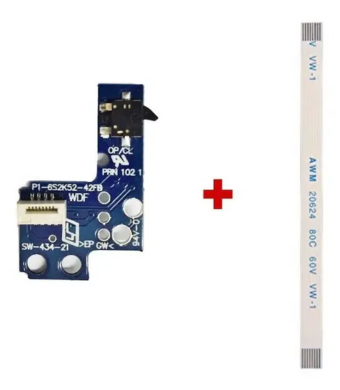 Kit Reparo Placa Reset Power + Cabo flat Ps2 SCPH-9000x SCPH-90010 SCPH-90001 Liga e Desliga