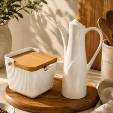 Kit Azeiteiro/Galheteiro Oasis de Cerâmica + Saleiro de Cerâmica  Hauskfraft