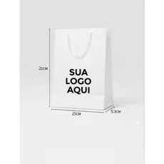 Kit Sacolas Personalizada Sua Logo Papel Fotográfico Brilhante (20x14x5)