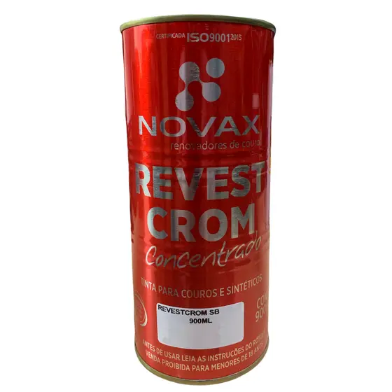 Tinta Novax 900 Ml Revest Crom - Tinta Para Couro Liso E Sintético Com Alta Cobertura E Fixação