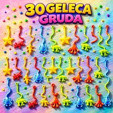 30 Geleca Gruda p/ Kit Festa Lembrancinha Infantil Brinquedo