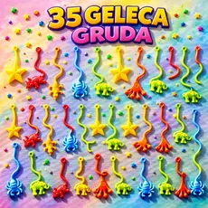 35 Geleca Gruda p/ Kit Festa Lembrancinha Infantil Brinquedo