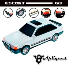 Carrinho Escort XR3 Carrinho + Apliques Rodas Exclusiva Lateral placas