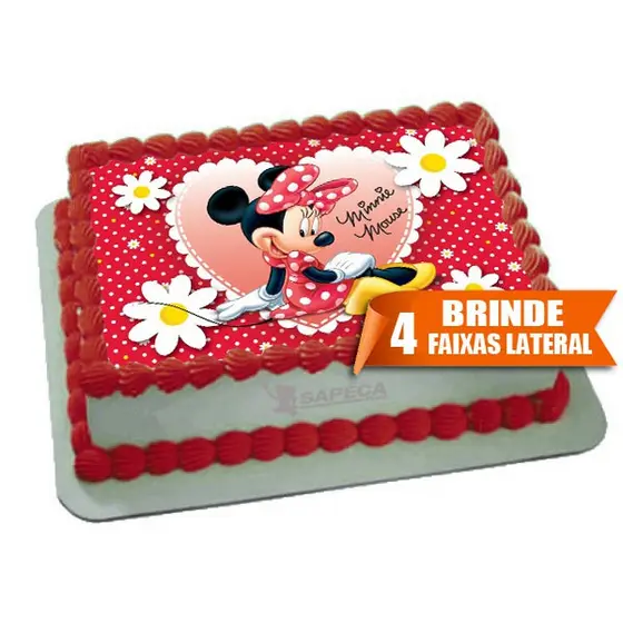 Minnie Vermelha Papel arroz para Bolo de 4kg