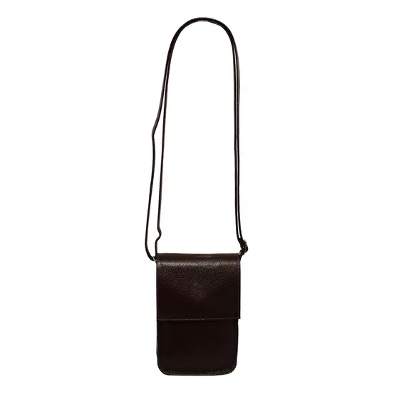 Bolsa Couro Legitimo Transversal Tampa Porta Celular Pequena BLS279R