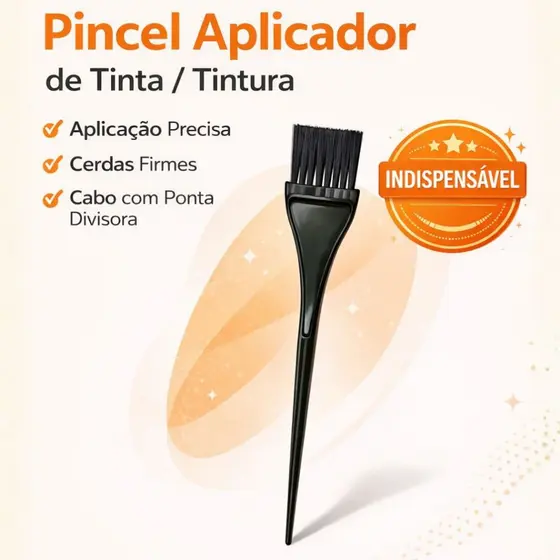 Pincel para Cabelo Tintura ou Barbeiro Preto Tamanhos Pequeno ou Grande Profissional